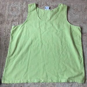 Cottonseed sleeveless top in lime color